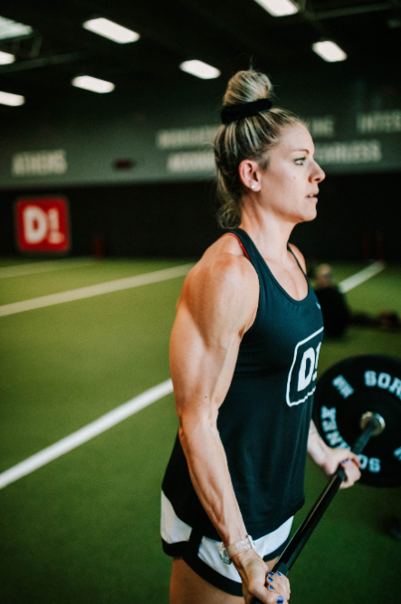 woman lifting weights