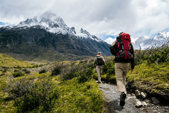 man hiking 