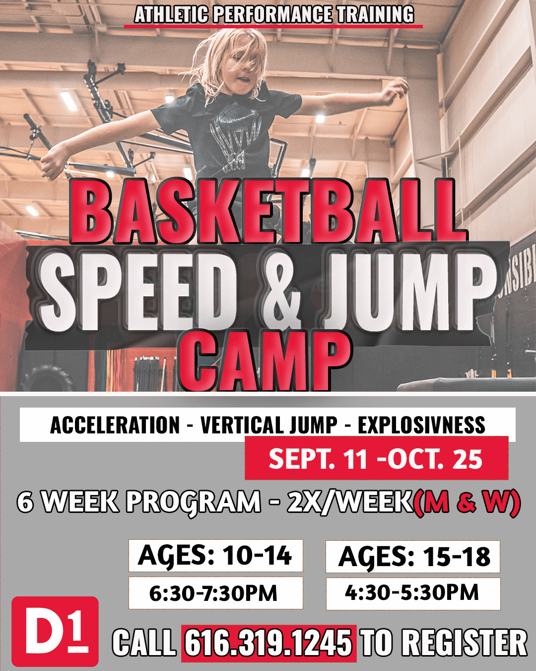 Basketball Speed & Jump Camp September 11 to October 25