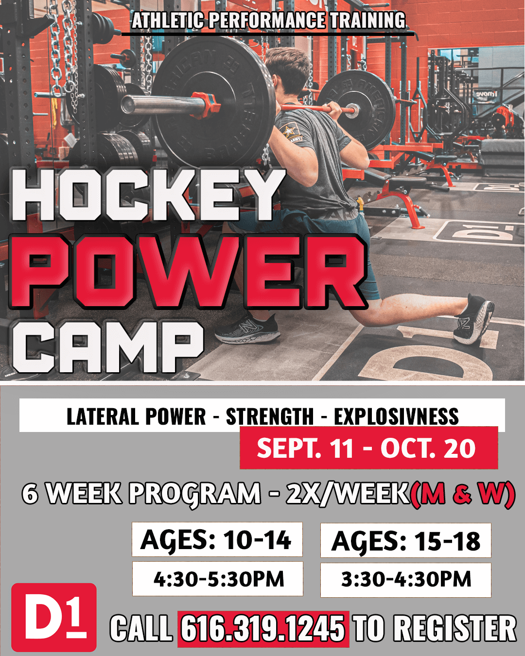 Hockey Power Camp September 11 to October 20