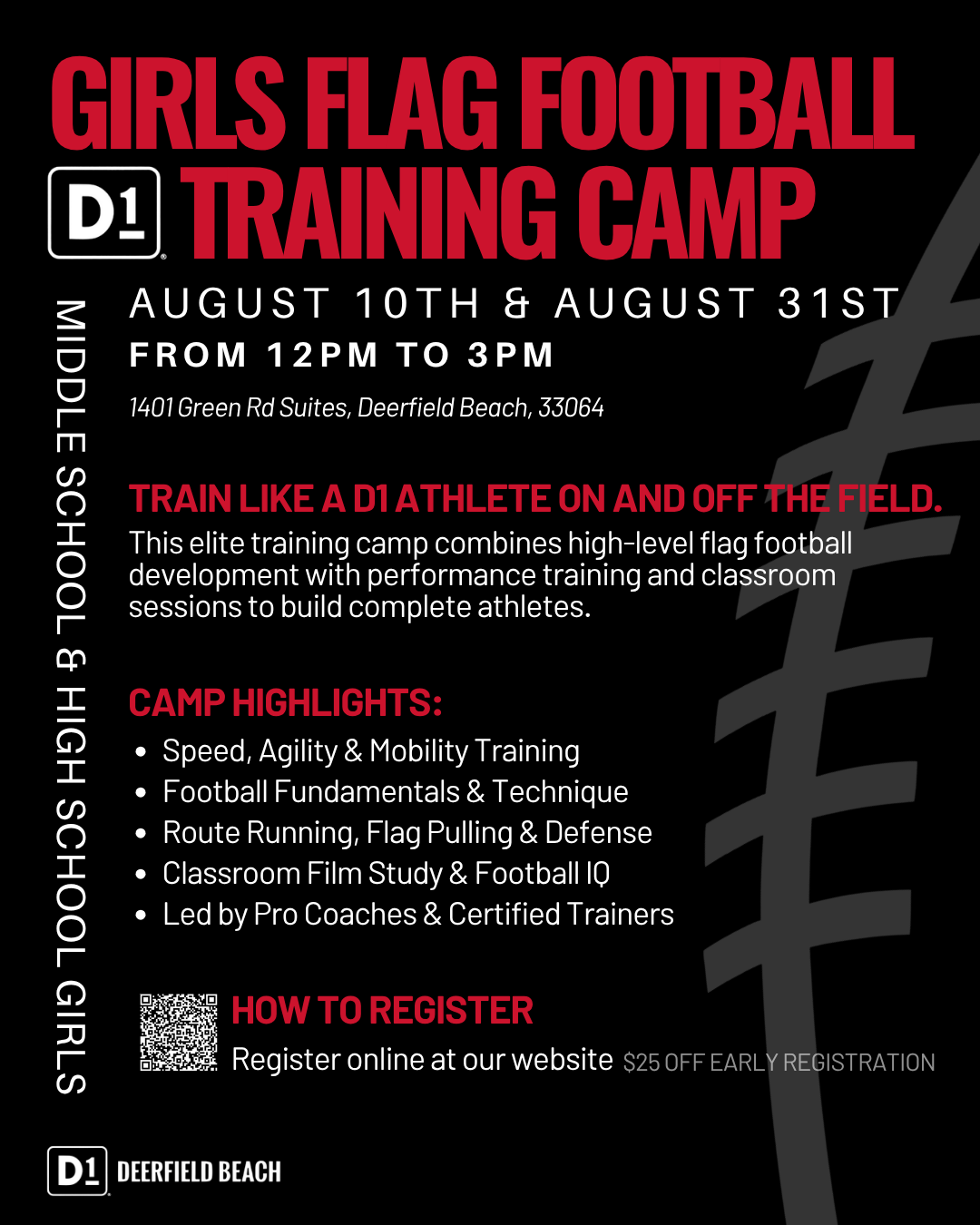 Girls Flag Football Training Camp information