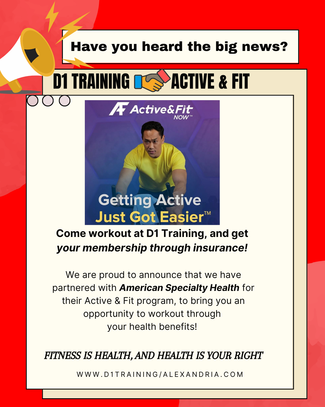 Active and Fit information banner