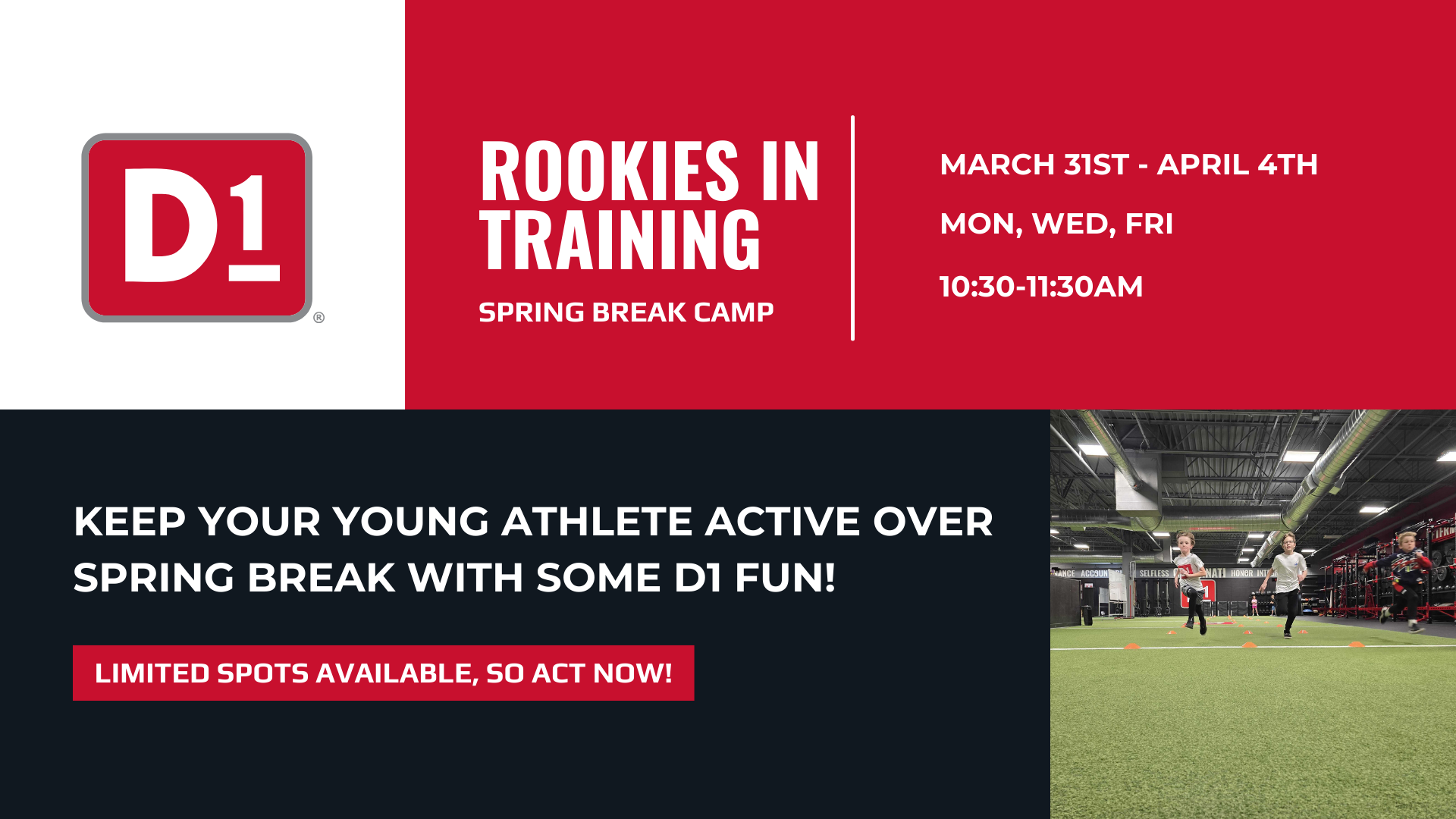 rookies in training march 31st-april 4th spring break camp