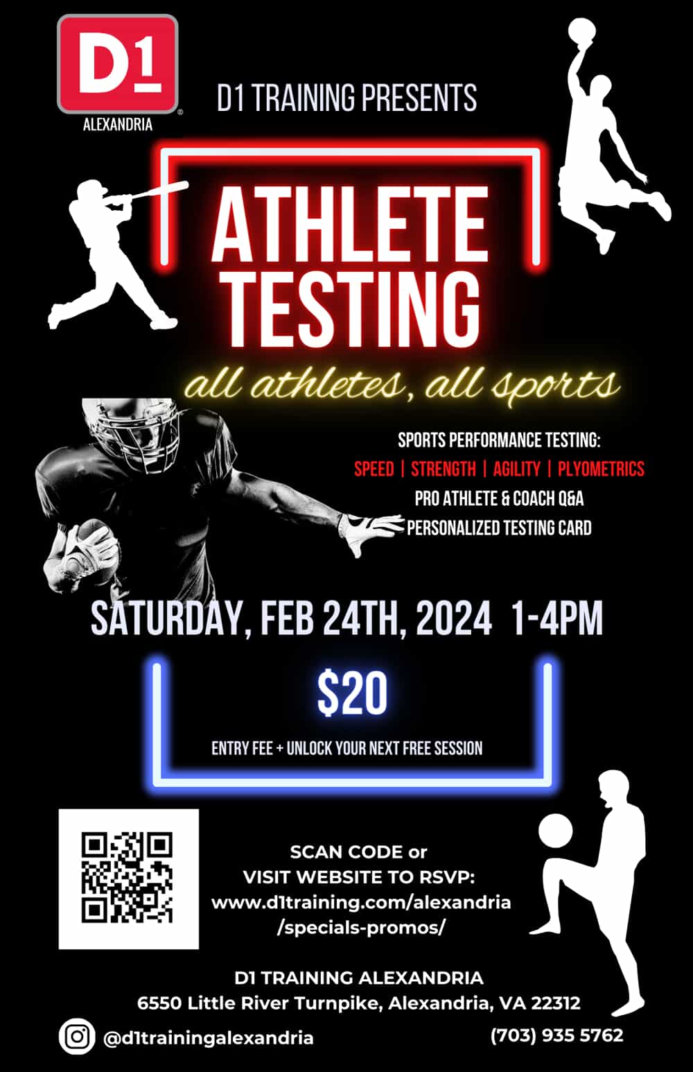 athlete testing all sports saturday feb 24 1-4pm $20