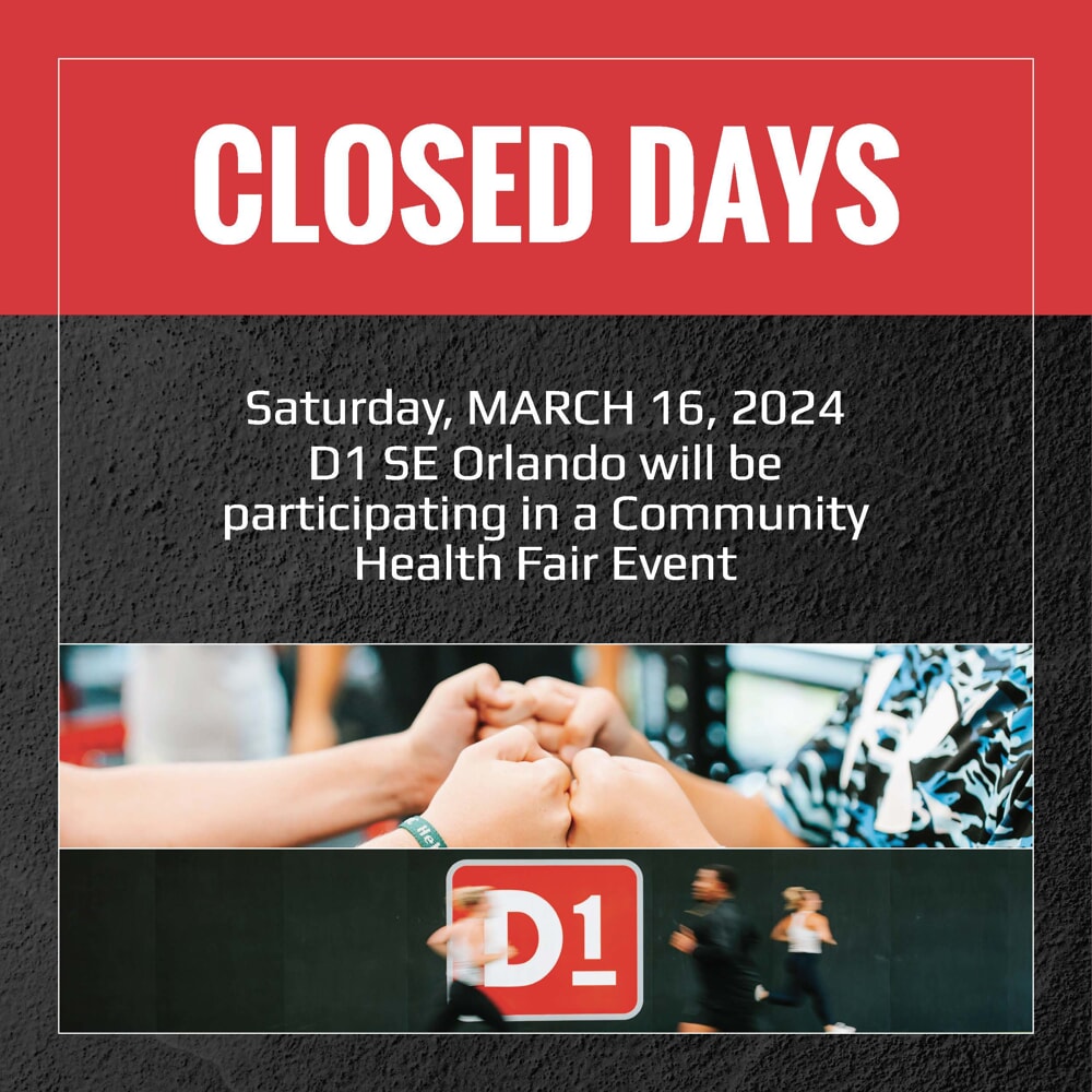 saturday, march 16 D1 SE Orlando will be closed 